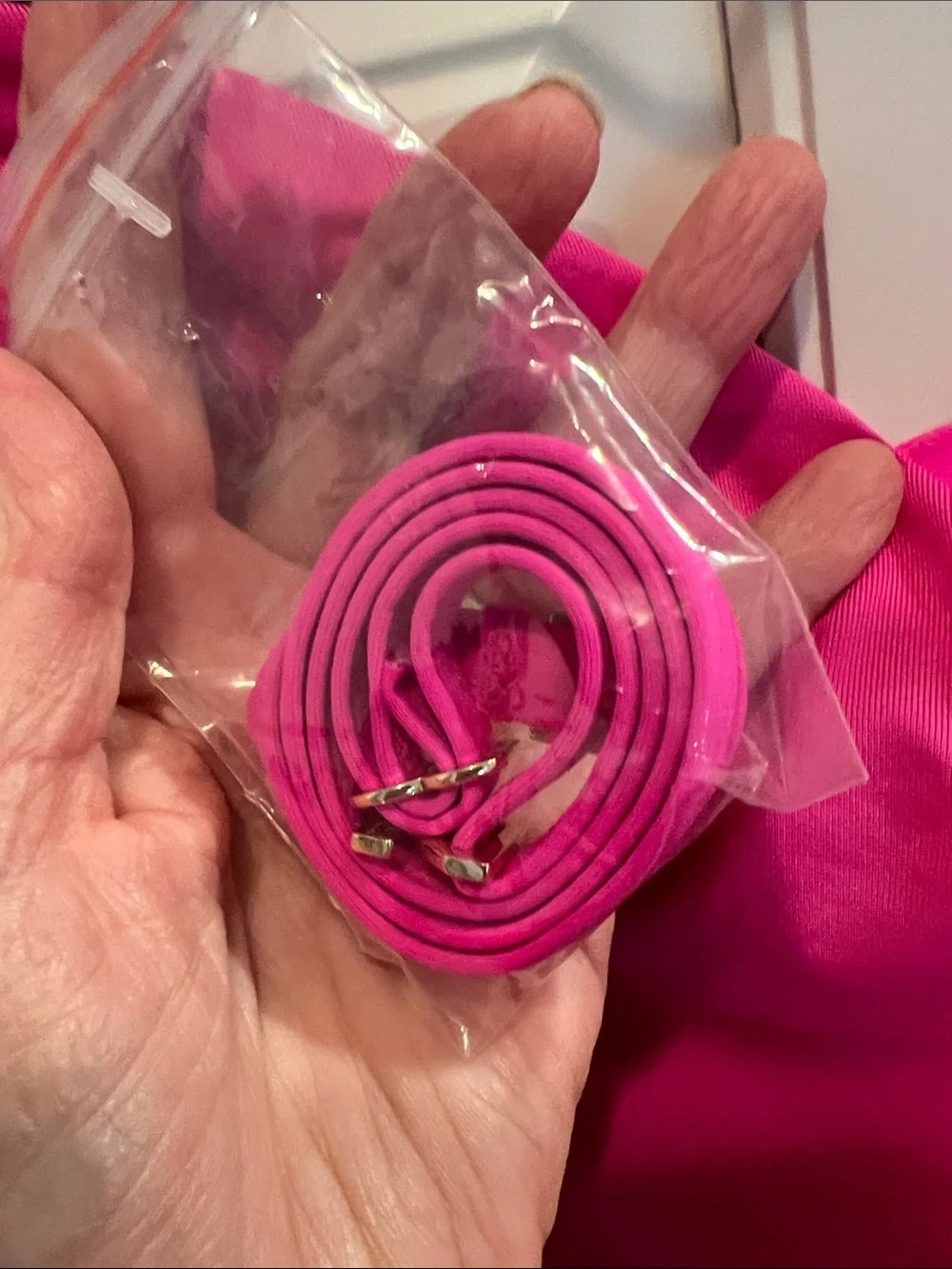 kate spade Hot Pink Floralv Bandeau Bikini Top large bottoms small FYI pads inc.